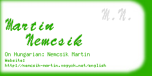 martin nemcsik business card